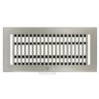 Solid Bronze 4" x 10" Flat Floor Register with Louver in Brushed Nickel