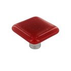 1 1/2" Knob in Brick Red with Aluminum base