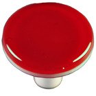 1 1/2" Diameter Knob in Red with Aluminum base