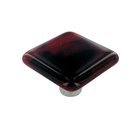 1 1/2" Knob in Black Swirl with Brick Red with Aluminum base