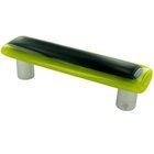 3" Centers Handle in Spring Green Border & Black with Aluminum base