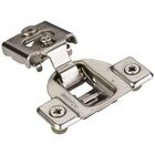 3/4" Overlay Compact Hinge with Cam Adj & 4 tabs with Dowels in Nickel