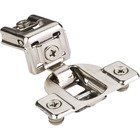 1-1/4" Overlay Cam Adjustable Face Frame Hinge with dowels in Nickel