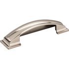 96mm Centers Pillow Cup Cabinet Pull in Satin Nickel