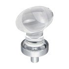 1-1/4" Glass Cabinet Knob in Polished Chrome