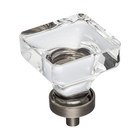 1-3/8" Glass Cabinet Knob in Brushed Pewter