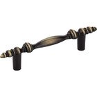 3" Centers Decorative Pull in Brushed Antique Brass
