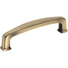 3 3/4" Centers Plain Square Pull in Brushed Antique Brass