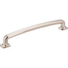 6 1/4" Centers Forged Look Flat Bottom Pull in Satin Nickel