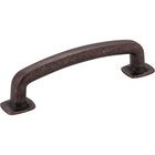 3 3/4" Centers Forged Look Flat Bottom Pull in Distressed Oil Rubbed Bronze