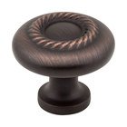 1 1/4" Diameter Knob with Rope Detail in Brushed Oil Rubbed Bronze