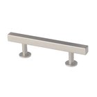 3" (76mm) 5.0" O/A Solid Brass Square Bar Pull in Brushed Nickel