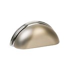 3" (76mm) Centers Cup Pull in Brushed Nickel/Polished Chrome