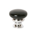 1 1/4" (32mm) Diameter Metal Mushroom Knob in Gloss Black/Polished Chrome