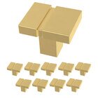 1-1/4" (32mm) Asymmetric Notched Knob (10 Pack) in Brushed Brass
