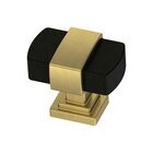 1-3/16" (30mm) Wrapped Square Dual Finish Knob in Matte Black & Brushed Brass