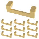 (10 Pack) 3" (76mm) Centers Mirrored Pull in Brushed Brass