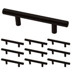 (10 Pack) 3" (76mm) Centers Simple Round Bar Pull in Matte Black