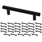 (30 Pack) 3 3/4" (96mm) Centers Simple Round Bar Pull in Matte Black