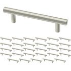 (30 Pack) 3 3/4" (96mm) Centers Simple Round Bar Pull in Stainless Steel