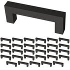 (30 Pack) 3" (76mm) Centers Simple Modern Square Pull in Matte Black