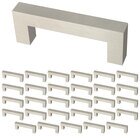 (30 Pack) 3" (76mm) Centers Simple Modern Square Pull in Stainless Steel