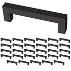 (30 Pack) 3 3/4" (96mm) Centers Simple Modern Square Pull in Matte Black