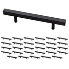 (30 Pack) 3 3/4" (96mm) Centers Simple Square Bar Pull in Matte Black