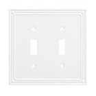 Classic Beaded Double Toggle Wall Plate in Pure White