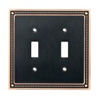 Classic Beaded Double Toggle Wall Plate in Bronze With Copper Highlights