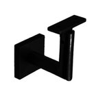 Square Mount Base and Tubular Arm with Flat Clamp Concrete Mounted Hand Rail Bracket in Satin Black