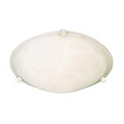 16" 3-Light Flush Mount in White with Marble Glass