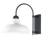 1-Light Outdoor Wall Sconce in White & Black