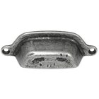 6" Centers Front Mount Cup Pull in Distressed Pewter
