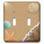 Double Toggle Switch Plate With Sandy Beach With Shells