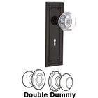 Double Dummy Set with Keyhole - Mission Plate with Waldorf Door Knob in Timeless Bronze
