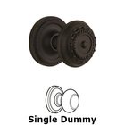 Single Dummy Knob Without Keyhole - Rope Rosette with Meadows Knob in Oil Rubbed Bronze