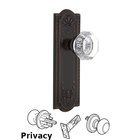 Complete Privacy Set - Meadows Plate with Waldorf Door Knob in Timeless Bronze