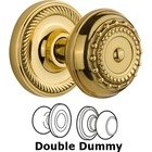 Double Dummy Rope Rosette with Meadows Knob in Unlacquered Brass
