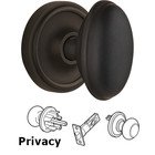 Privacy Knob - Classic Rosette with Homestead Door Knob in Oil-rubbed Bronze