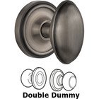 Double Dummy Classic Rose with Homestead Door Knob in Antique Pewter
