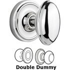 Double Dummy Classic Rose with Homestead Door Knob in Bright Chrome