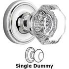 Single Dummy Classic Rose with Waldorf Crystal Door Knob in Bright Chrome