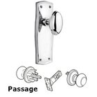 Passage Prairie Plate with Homestead Door Knob in Bright Chrome