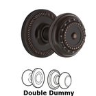 Double Dummy Set - Rope Rosette with Meadows Door Knob in Timeless Bronze