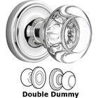Double Dummy Classic Rose with Round Clear Crystal Knob in Bright Chrome