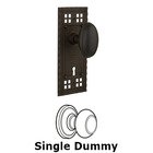 Single Dummy Craftsman Plate with Homestead Knob and Keyhole in Oil Rubbed Bronze