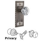 Privacy Craftsman Plate with Waldorf Door Knob in Antique Pewter