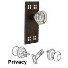 Privacy Craftsman Plate with Waldorf Knob in Oil Rubbed Bronze