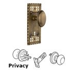Privacy Craftsman Plate with Keyhole and Homestead Door Knob in Antique Brass